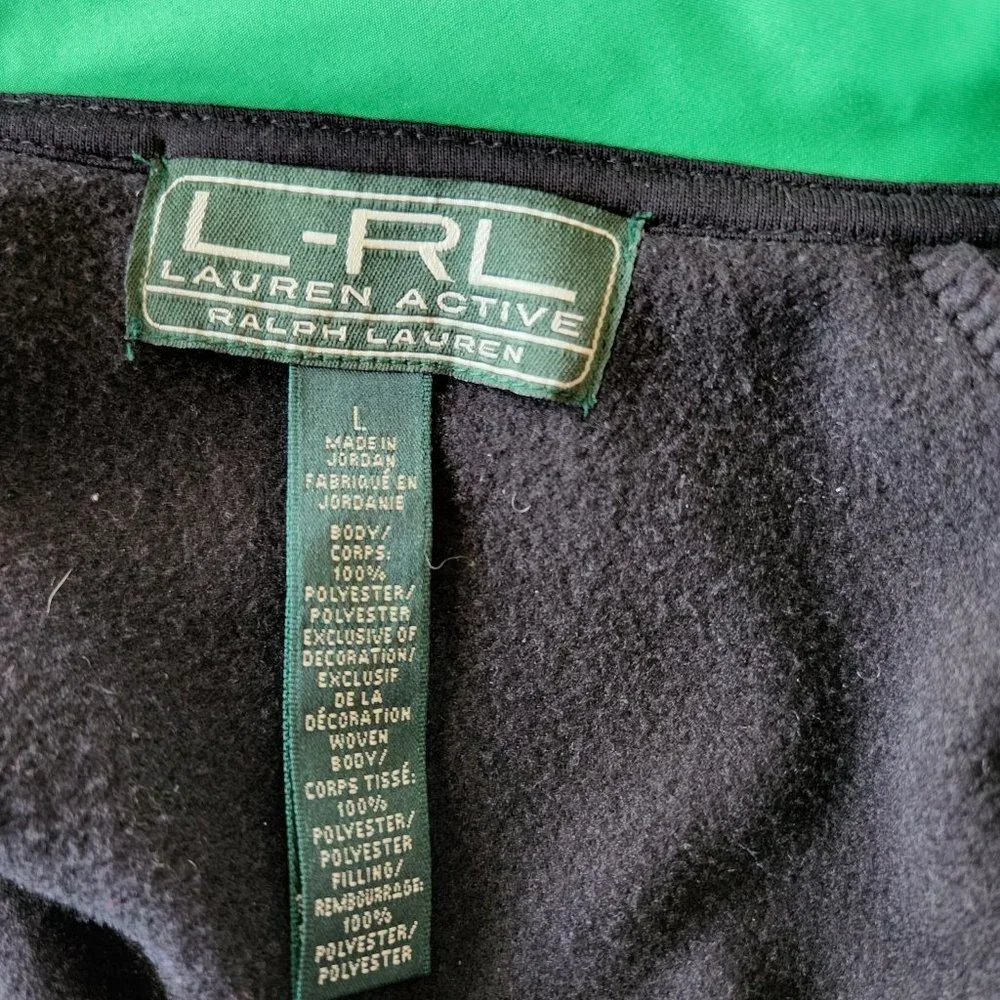 Ralph Lauren Active Jacket with Green Quilted Front and High Neck